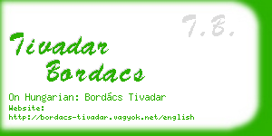 tivadar bordacs business card